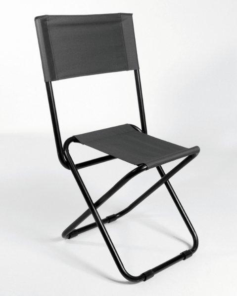 židlička camping s opěrkou černá