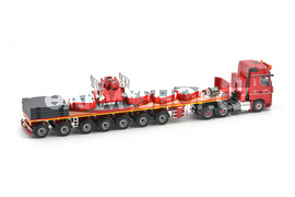 model MB Actros 2 6x4+Nooteboom Ballasttrailer 7 axle+ballastset Red line