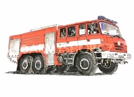 tričko TATRA pánské T815 6x6 hasič šedé