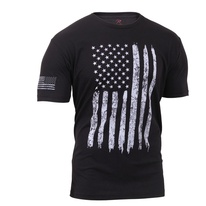tričko Distressed US vlajka černé