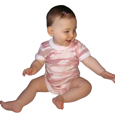 body dětské baby pink camo