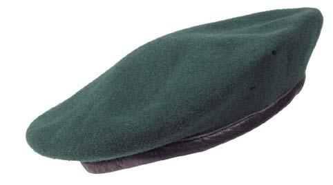 baret barevný nový - tmavě zelený