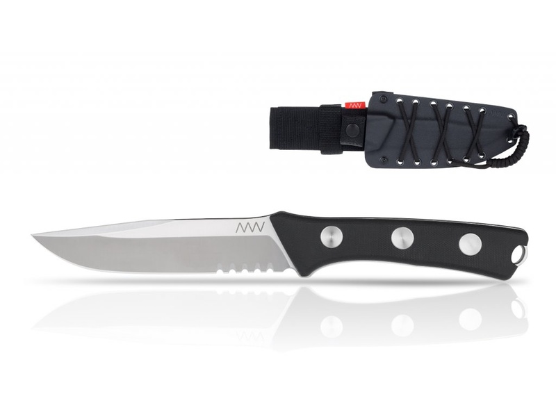 nůž ANV - P300 - serrated edge, kydex shest black